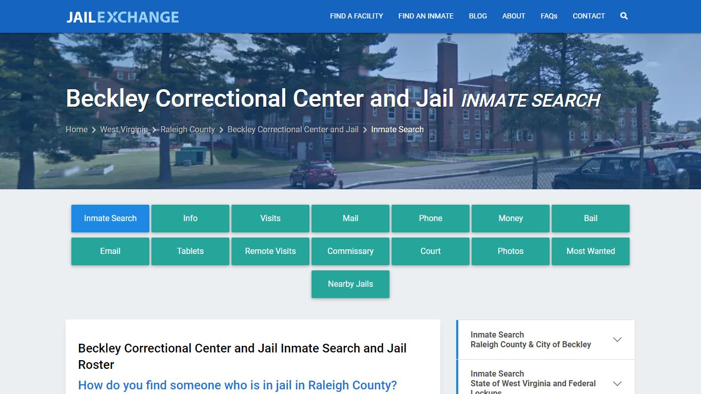 Beckley Correctional Center and Jail Inmate Search