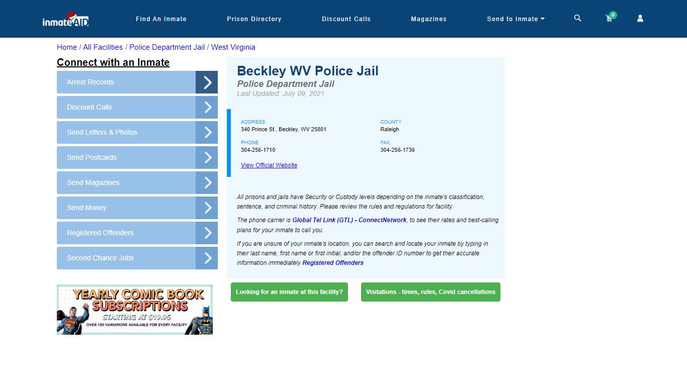 Beckley WV Police Jail & Inmate Search - Beckley, WV